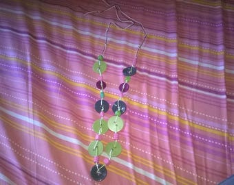 handmade necklace with recycled buttons