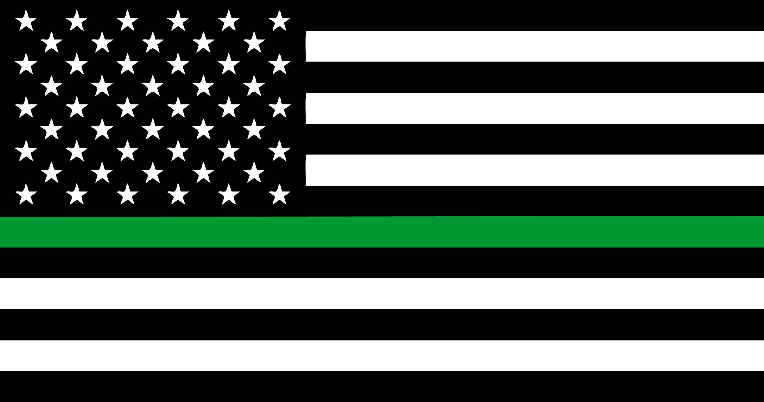 Download Thin Green Line American Flag SVG File