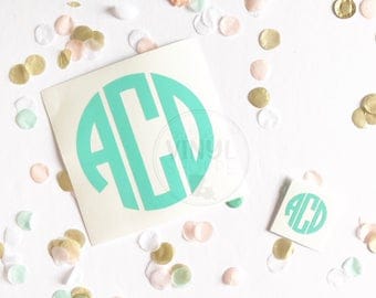 Monogram Decals for Swell Bottles {Front Bottle and Small Cap/Lid Decal SET}
