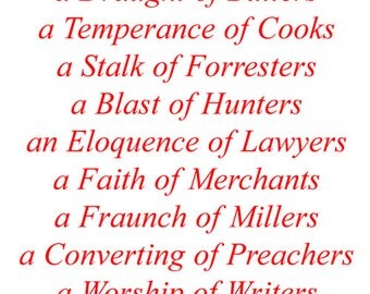 Gift Tag - Collective Nouns for People