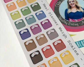 AJ6D402, Meal Planner Weigh Scales, Planner stickers.