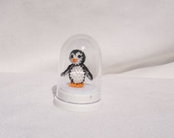 Crocheted Mini Penguin Bird Handmade Miniature Embroidered Amigurumi Penguin -Unique Gift- Plush Mini Penguin- Display Case