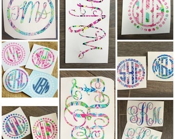 Vinyl Monogram Decals inspired by Lily Pulitzer