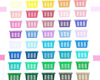 Rainbow Icon - laundry basket Stickers| Planner Stickers, functional stickers, cleaning sticker, house chore sticker, laundry sticker