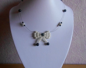 Bridal couture beaded bow