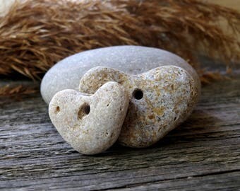 Heart sea stones heart necklace couples necklace gift for newlywed gift for couple engagement gift idea gift for bride gift for groom gift