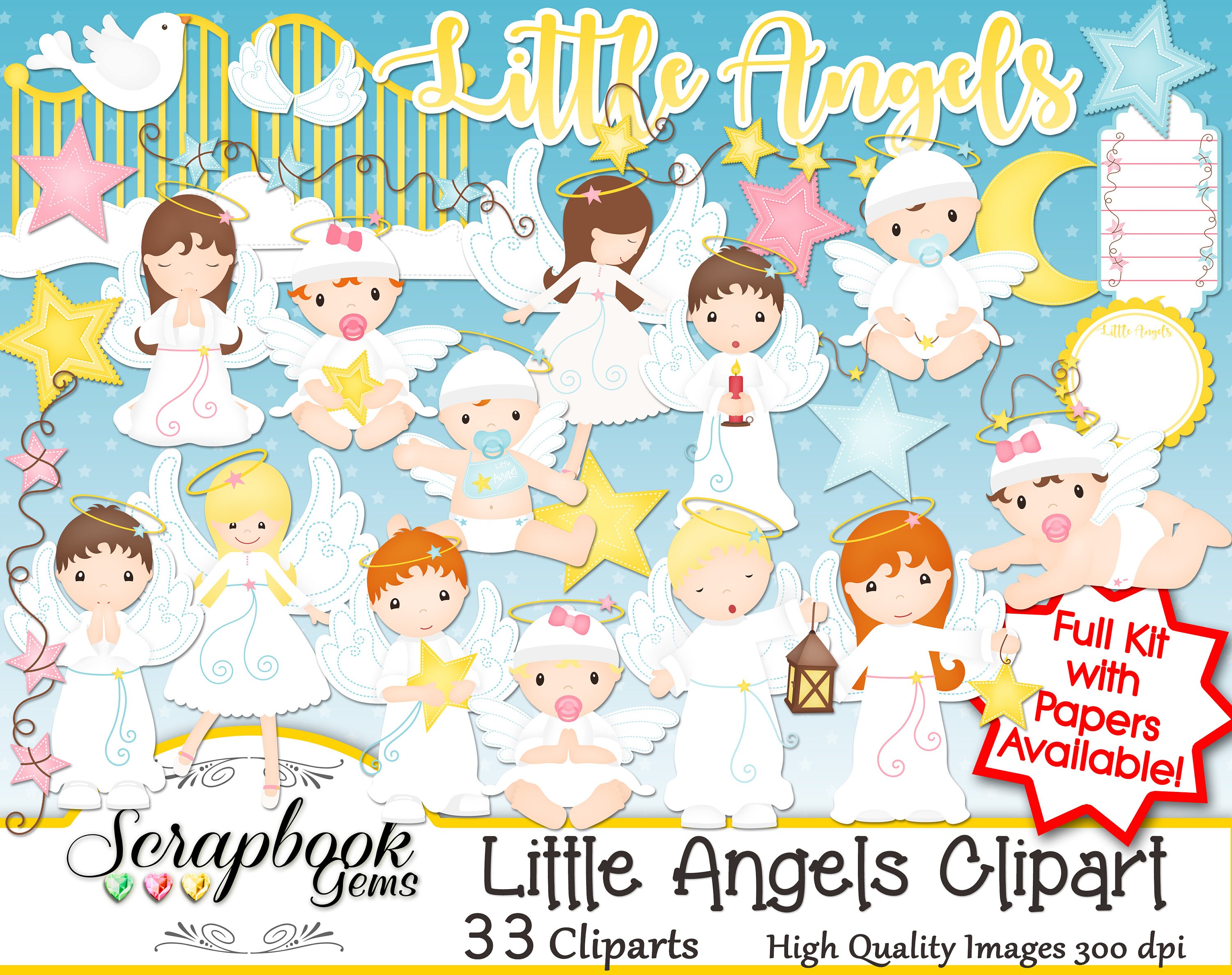 LITTLE ANGELS Clipart 33 png Clipart files Instant Download