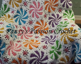 Hand Crocheted Flavorful Mints Blanket