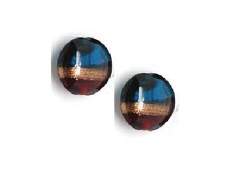 Set of 2 colorful 20 mm x 10 mm lampwork beads