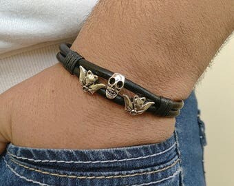 Men's Genuine Leather Bracelet With Celtic Knot & Magnetic Lock – 2024 Design, UK Style 6 thumbnail image
