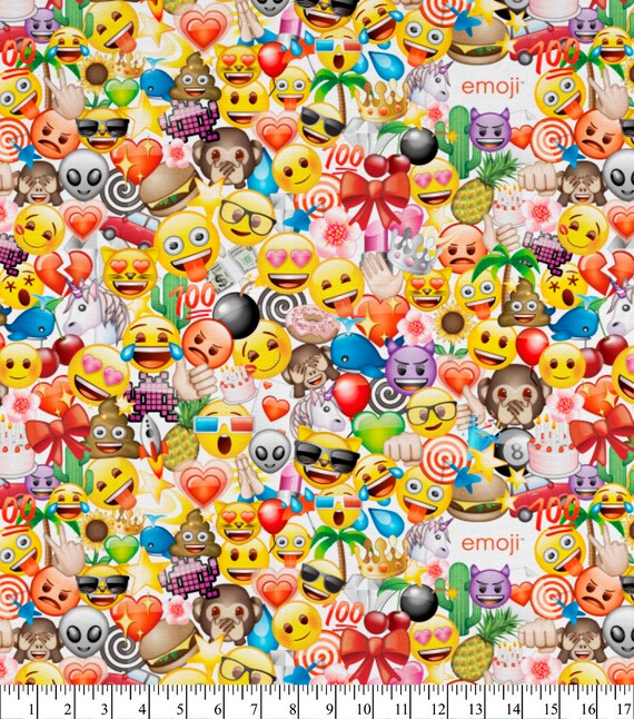 Emoji Cotton fabric 44 Quilting fabric Party Packed