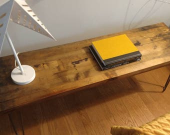 Industrial Modern Wooden Bench with Pin Hair Legs located in Chicago