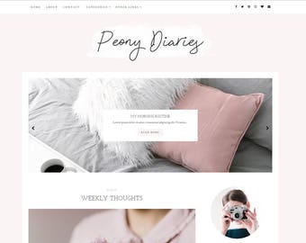 Blogger Template - Premade Blog Templates - Responsive - Blog Theme - Blogger Templates - Blogspot - Feminine - Fashion Blog