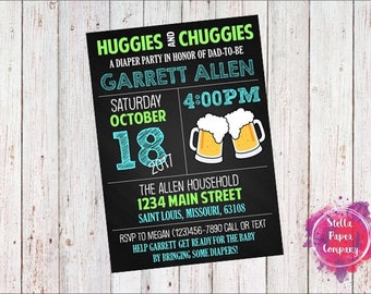Huggies & Chuggies Diaper Party Invitation (Digital Download)