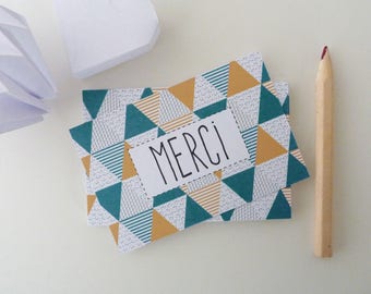 Set of 18 Scandinavian patterned thank you cards