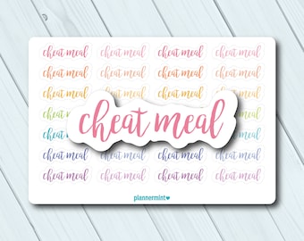 Cheat Meal Stickers - Planner Stickers - Weight Loss - Erin Condren Life Planner - Happy Planner - Kikki K - Meal Planning - Matte or Glossy