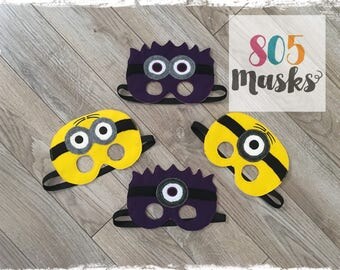 Minion Inspired Masks, Minions Costume, Kids Masks, Kids Costumes, Minion Mask, Halloween mask, Dress up mask,
