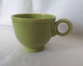 Vintage Fiestaware Chartreuse Coffee Cup, Ring Handle