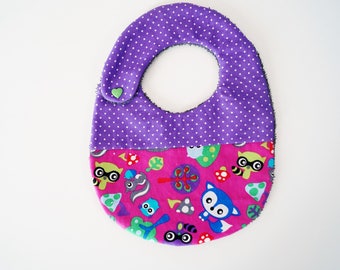 original Fox/raccoon and polka dot bib