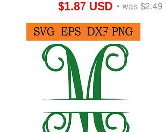 Sale 25% - Split Vine Monogram in Svg / Eps / Dxf / Jpg files INSTANT DOWNLOAD!