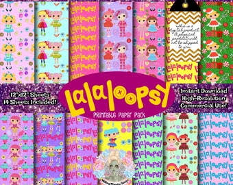LALALOOPSY DIGITAL PAPER, Lalaloopsy Dolls, Lalaloopsy Birthday, Lalaloopsy Party, Lalaloopsy Littles, Mini Lalaloopsies, Scrapbook Paper