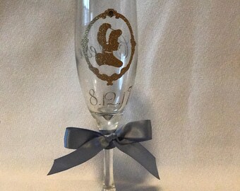 Cinderella and Prince Charming Champagne Flutes