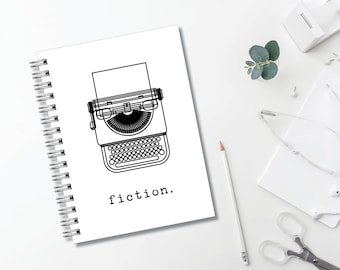 Fiction Typewriter Journal // Minimalist // Typography // Fashion // Scandinavian // Diary // Planner // Modern Office // Personalized