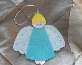 Felt angel decoration White angel ornament Christmas angel