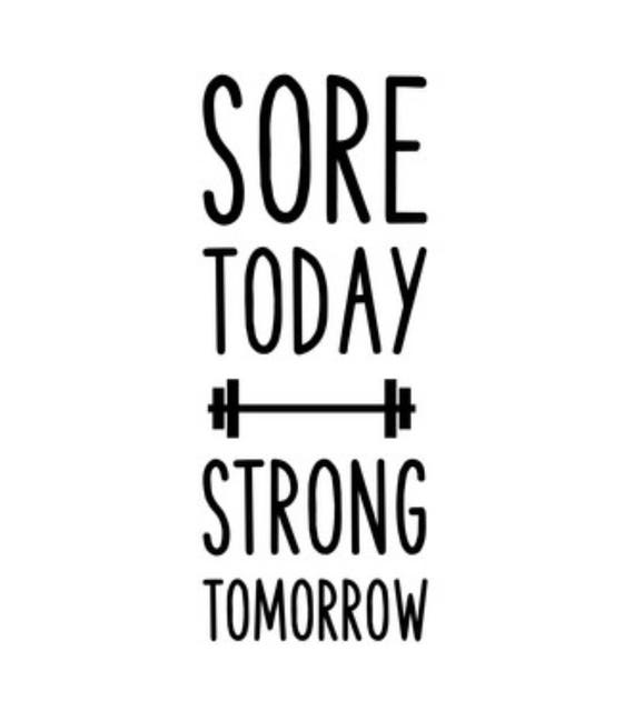 Download Sore today strong tomorrow // fitness decal // fitness quote