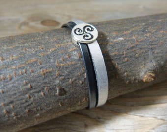 Mens Tribal leather bracelet