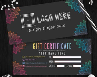 Lula Gift Certificate, Free Personalize, Home Office Approved, Surprise Cards, Gift Voucher, Chalkboard Gift Card, For Fashion Retailer