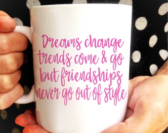 Dreams Change... Sex and the City Quote Mug | Friendship Quotes | Carrie Bradshaw Quote | SATC | Sarah Jessica Parker | Sex in the City