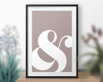 Ampersand Wall Art typography art print ampersand sign home decor minimalist Ampersand Wall Art typography art print ampersand sign home decor minimalist