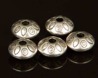10 pearls 9mm antique silver abacus