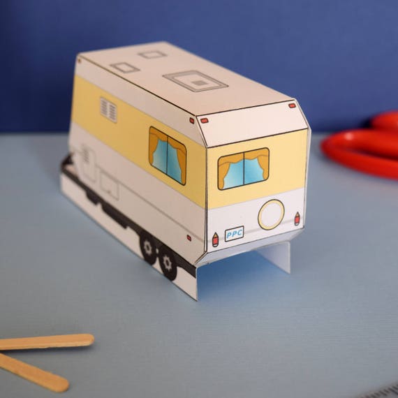 Camper DIY Paper Craft Model Kit, Kids Summer Project Gift and Party