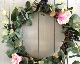 Autumn wreath-Fall Wreath-Halloween Wreath-Autumn Decoration-Front Door Wreath-Wreath with grapes-Autumn Wreath-Year Round Wreaths