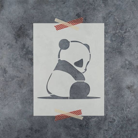Panda Stencil Reusable DIY Craft Stencils of a Panda Bear from