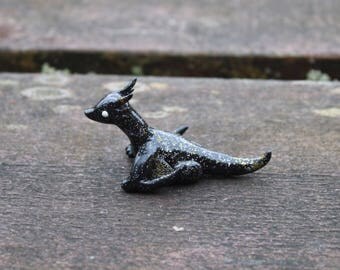 Stardust Dragon Handmade Polymer Clay Figurine