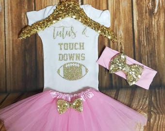 Baby Girl Football outfit Girl Football Onesie Girl Football Shirt Baby Girl Superbowl Onesie Toddler Football Shirt Tutus Touch Downs