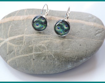 Earrings Peacock feather ღ