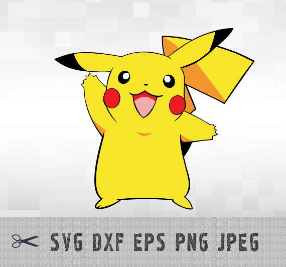 Pikachu Pokemon SVG PNG DXF Logo Layered Vector Cut File