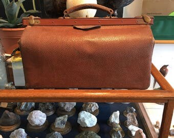 Antique brown leather doctor bag