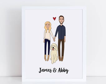 Custom Couple Portrait, Custom Family Portrait, Custom Illustration