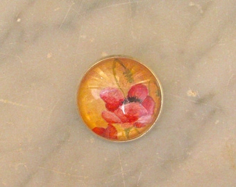 POPPY brooch, hand painted