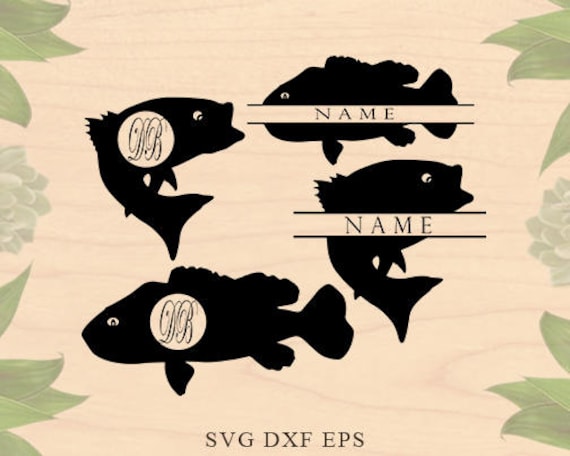 Download Bass fish svg fish monogram svg Fishing svg files for