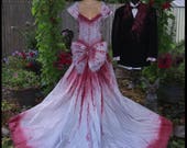 Items similar to Bloody Bridal Gown Tim Burton Wedding Dress Bloody ...