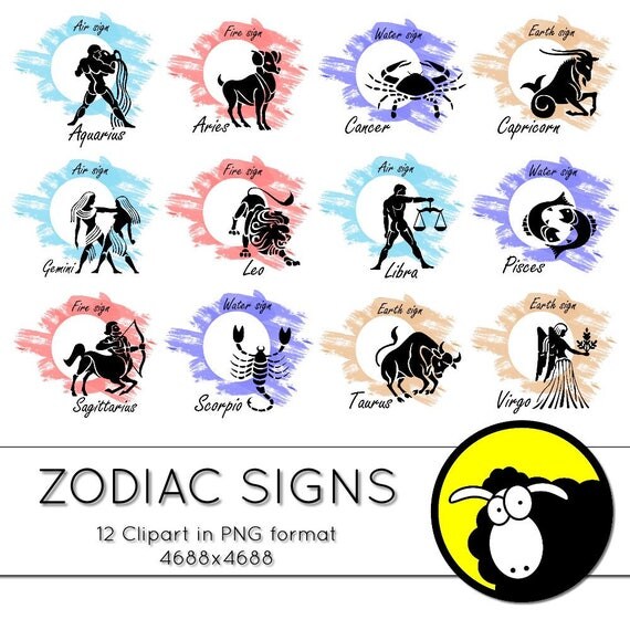 Clipart Zodiac Signs Digital download