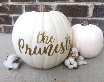 Personalized Pumpkin, Monogrammed Pumpkin, Family Pumpkin, Last Name, White Pumpkin, Reusable Pumpkin, Fall Decor, Fall Pumpkin, Pumpkin