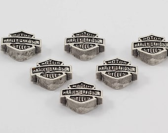 25 Pcs Harley Davidson Logo Beads, 15x11, Antique Silver Beads, Harley Davidson Beads, TTE23