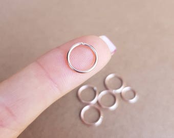 20g 22g 18g Rose gold nose ring 6mm Hoop earrings Small cartilage earrings Rose gold septum ring 8mm hoop earrings 22k nose hoop 10mm d&d